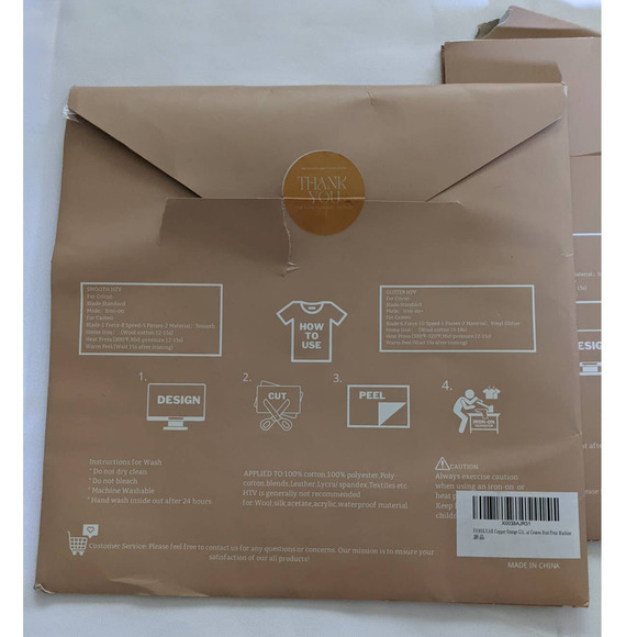 2 Packs x 8 sheets Copper Orange Glitter HTV Heat Transfer Vinyl Bundle - Picture 5 of 6